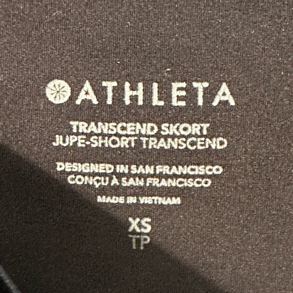 ATHLETA XS Blk Transcend Skort Athletic Skirt Ruching Modest Tennis Pickleball - Picture 7 of 10